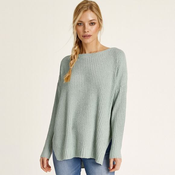 NWT Ugerlov Dusty Blue Knit baggy long sleeve wool sweater S/M - Picture 1 of 6